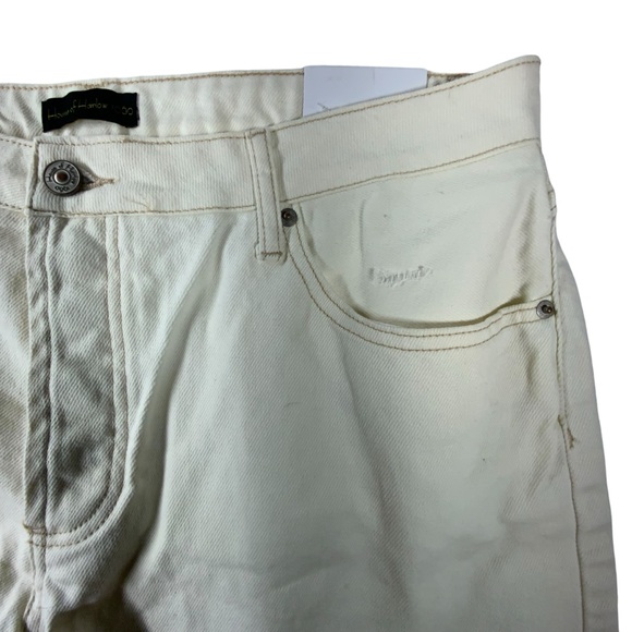 House of Harlow Womens Shorts High Rise Mom Cut Off Cream - Picture 6 of 8